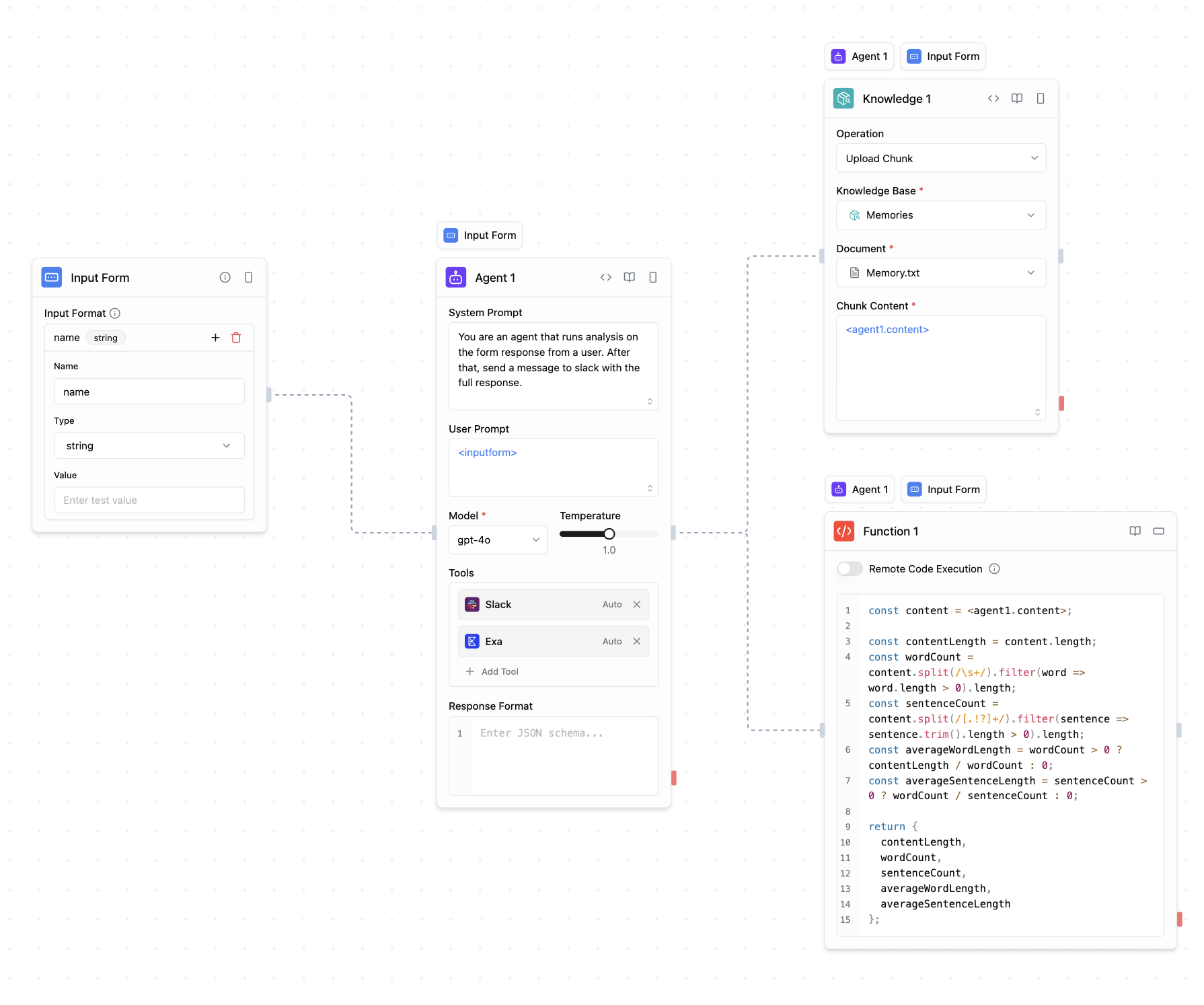 Studio visual workflow builder with AI agent blocks